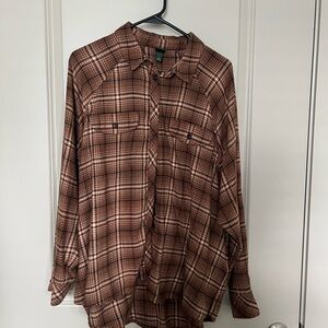 Brown Plaid Men's Shirt